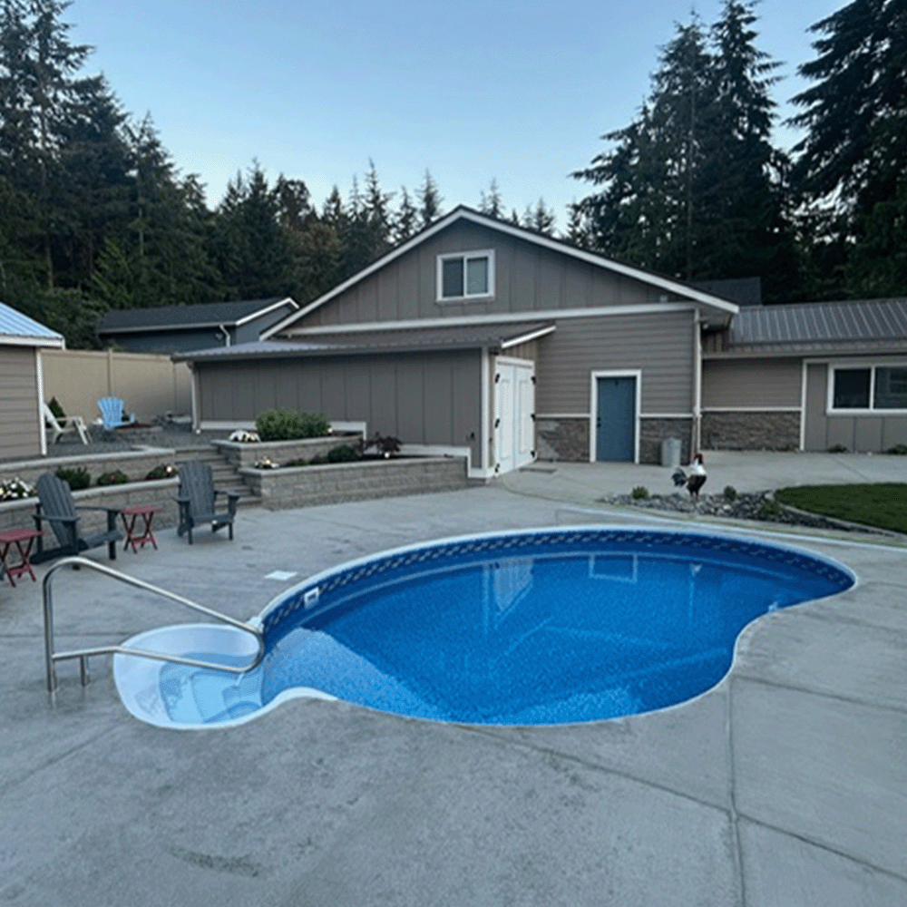 Piscine Semi Creusée Eternity Forfait Complet 12 x 22 en Forme de Rein