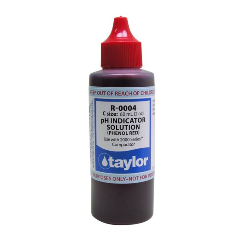 Taylor pH Indicator Solution (for 2000 Series), Phenol Red, 2 oz, Dropper Bottle