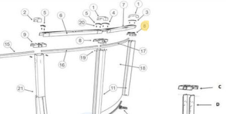 Trendium Pool Products 39575 - Top Plate Soho Resin Straight Side For Caspian