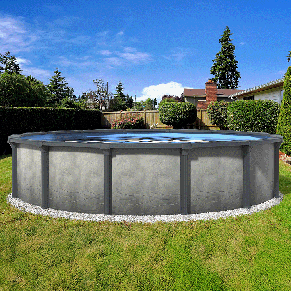 Montage 24 ft Round Above Ground Pool with Liner and Skimmer