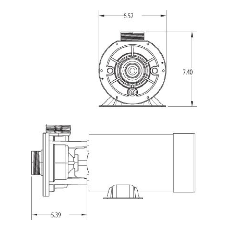 1.5 HP 115V 2spd Spa Pump 1 1/2 Inch Center Discharge  - 342061015
