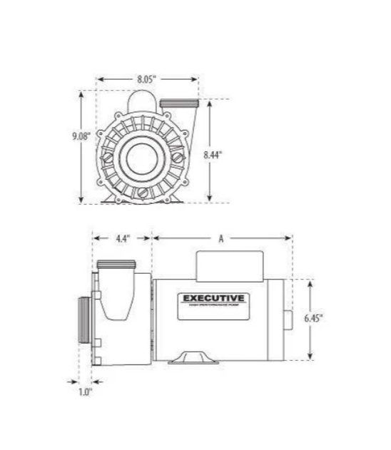 Pompe de circulation de spa Waterway Executive 3 HP à 2 vitesses (connexions 2 pouces, 240 V)