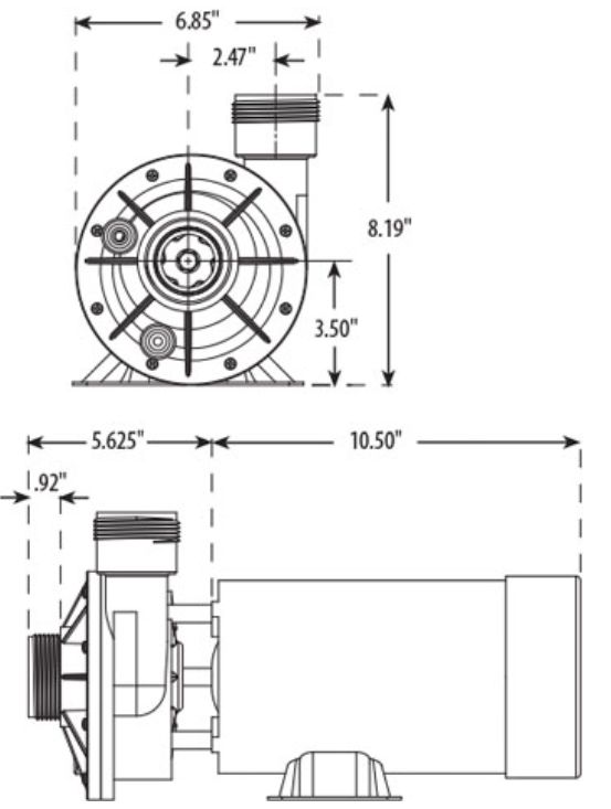 Pompe Waterway Spa Flo 1 CV 115v 2 vitesses - 34204100Z