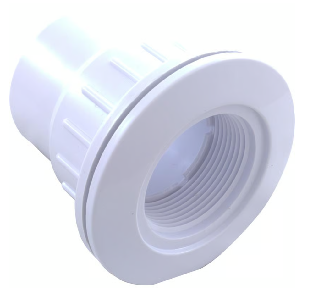CMP White Fiberglass Pool Wall Fitting With Nut and Gasket