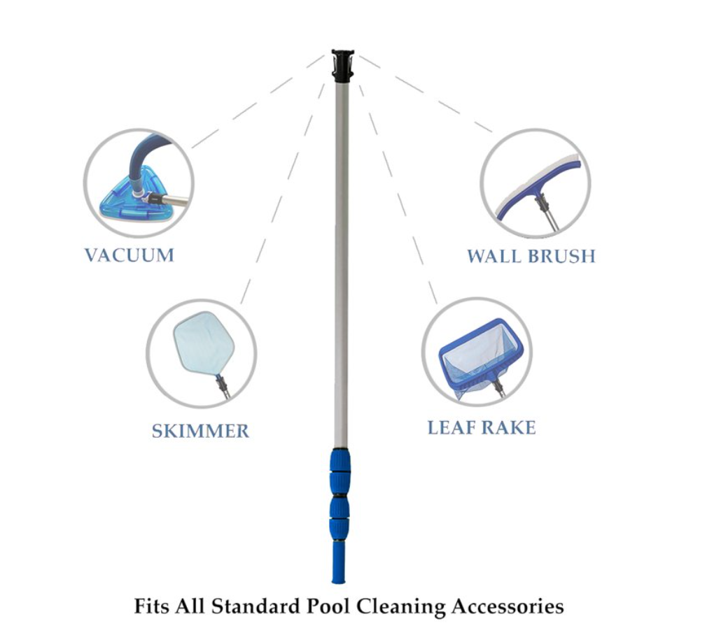 Deluxe 8 ft - 16 ft Telescopic Blue Vacuum Pole