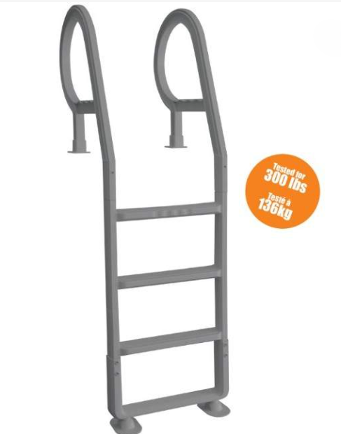 Grey Resin Above Ground Deck Ladder