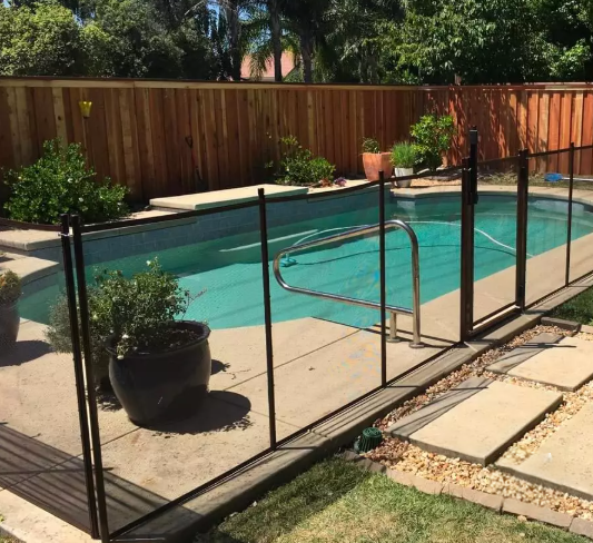 GLI 4 Foot X 10 Foot Designer Black Inground Pool Fence