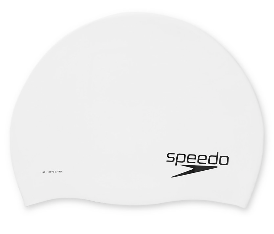 Speedo Adult Silicone White Swimming Cap