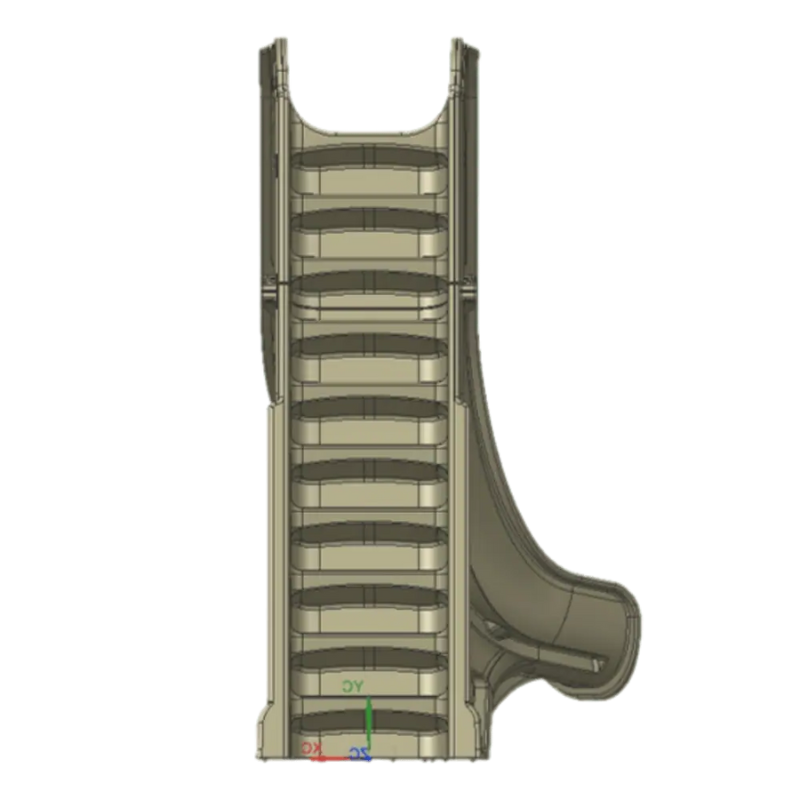 Bad Axe X7 Right Hand Turn Inground Pool Slide (Silver Quartz)