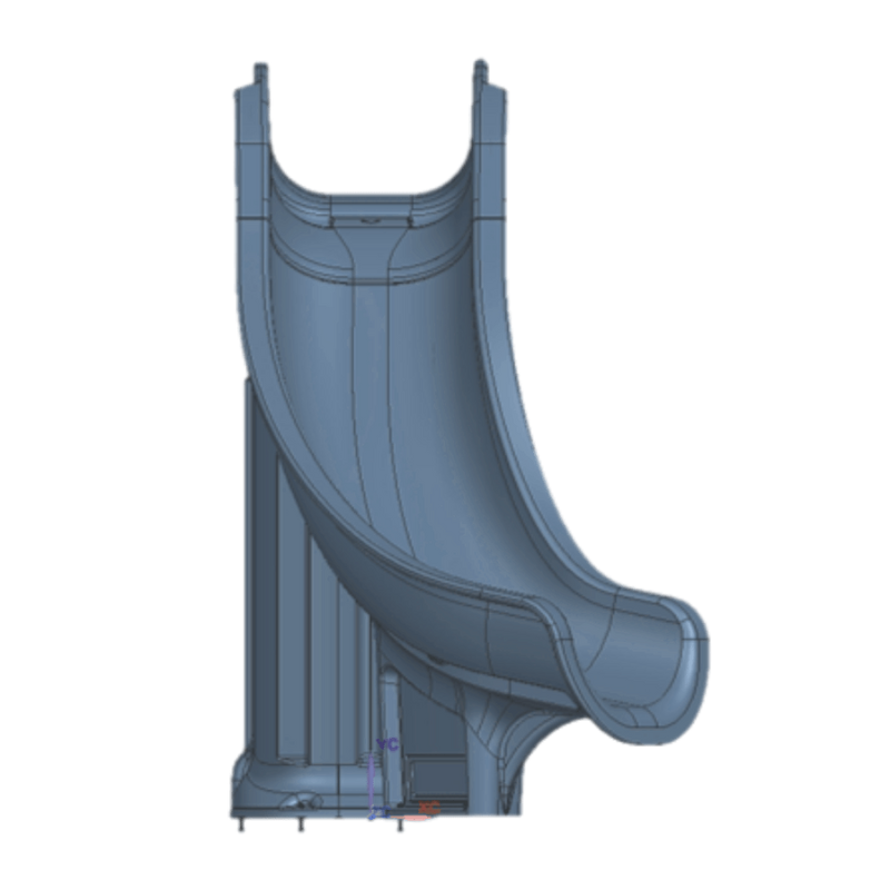 Bad Axe X7 Right Hand Turn Inground Pool Slide (Silver Quartz) [CLONE] [CLONE] [CLONE] [CLONE]