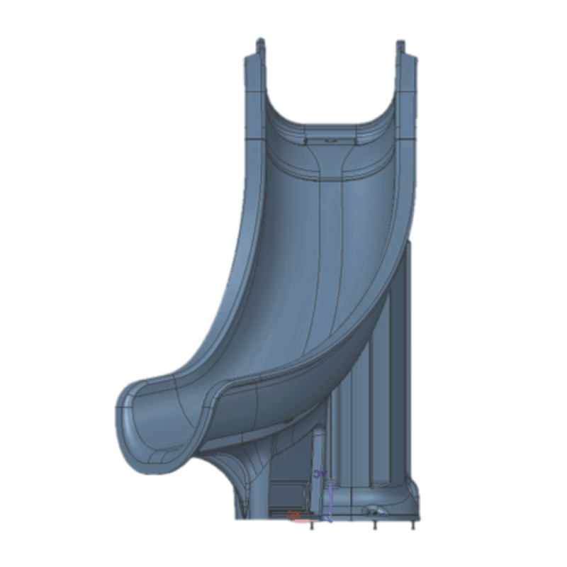 Bad Axe X6 Right Hand Turn Inground Pool Slide (Blue Quartz)