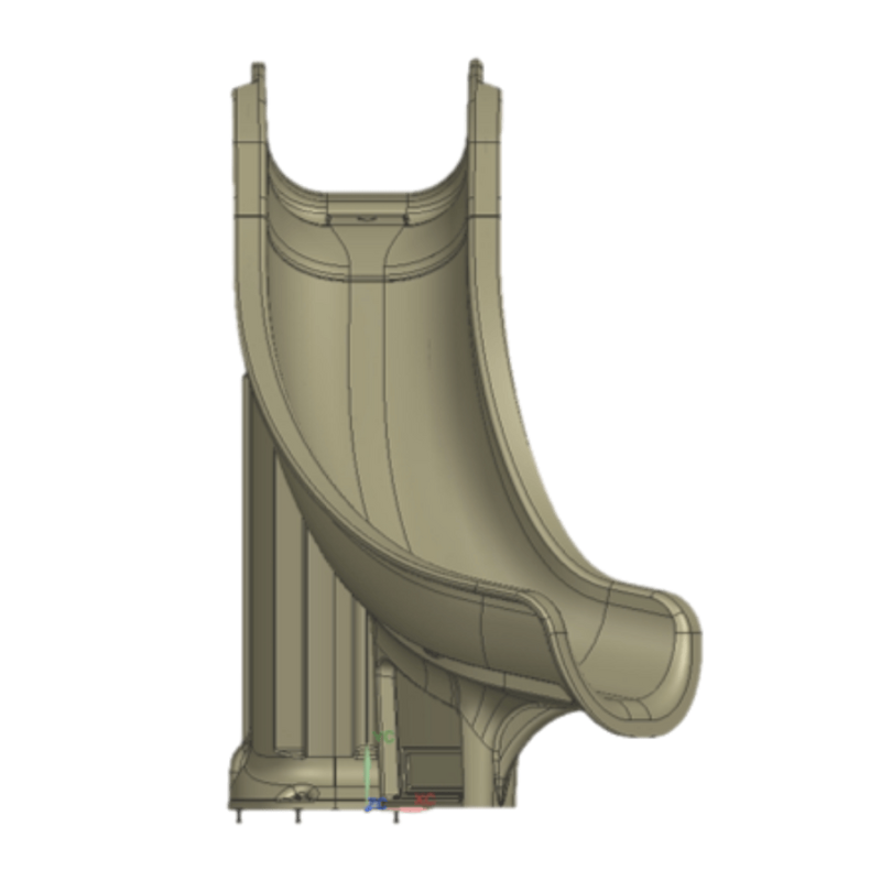 Bad Axe X7 Right Hand Turn Inground Pool Slide (Silver Quartz) [CLONE] [CLONE]