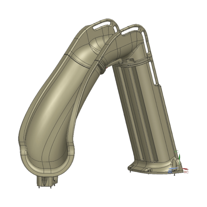 Bad Axe X7 Right Hand Turn Inground Pool Slide (Silver Quartz) [CLONE] [CLONE]