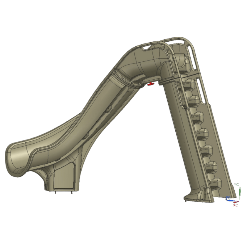 Bad Axe X7 Right Hand Turn Inground Pool Slide (Silver Quartz) [CLONE] [CLONE]