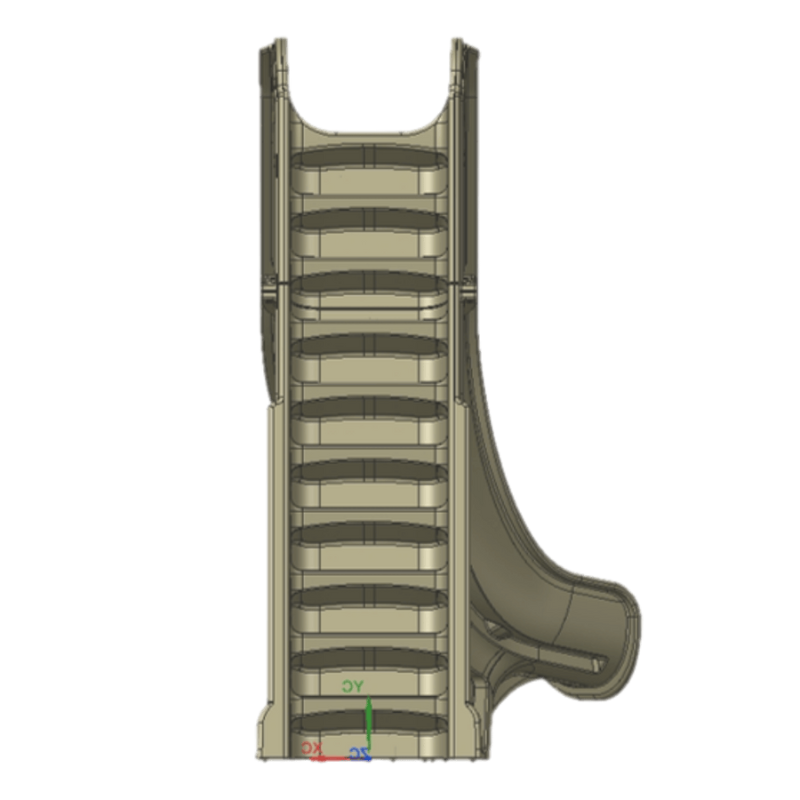 Bad Axe X6 Right Hand Turn Inground Pool Slide (Silver Quartz)