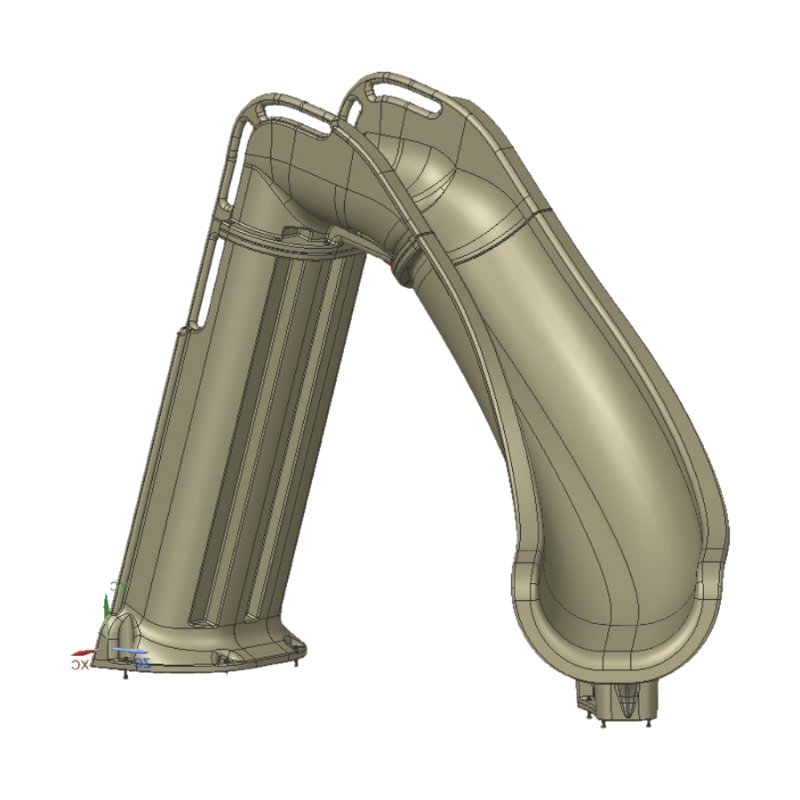 Bad Axe X6 Right Hand Turn Inground Pool Slide (Silver Quartz)