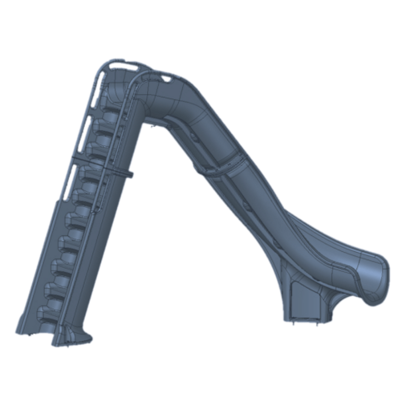 Bad Axe X7 Right Hand Turn Inground Pool Slide (Blue Quartz)