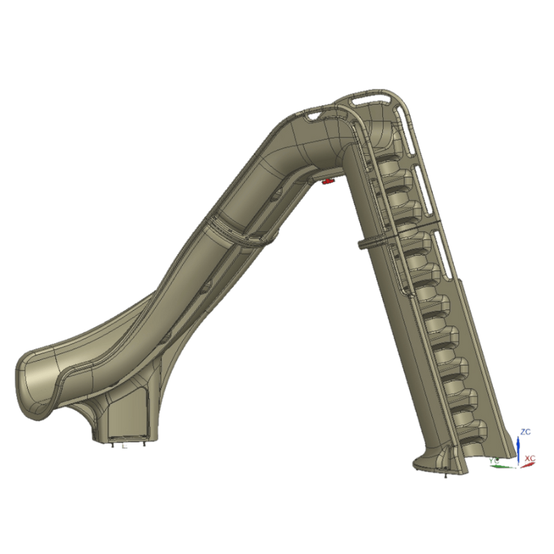 Bad Axe X7 Right Hand Turn Inground Pool Slide (Silver Quartz) [CLONE]