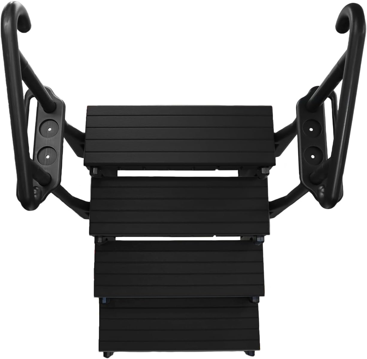 4 Tread Spa Step with Dual Handrails - Black