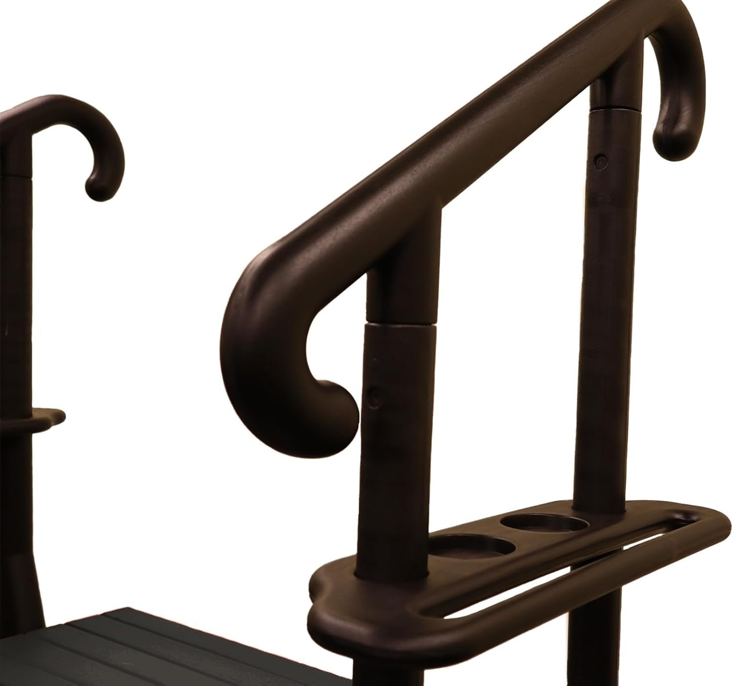 3 Tread Spa Step with Dual Handrails - Black