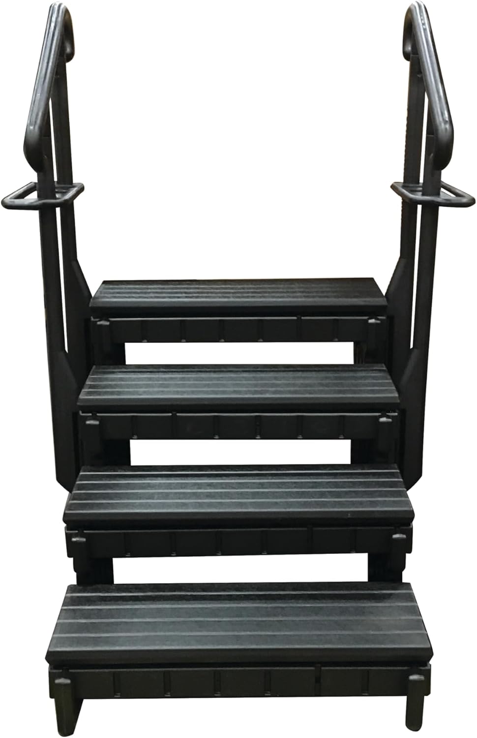 4 Tread Spa Step with Dual Handrails - Black