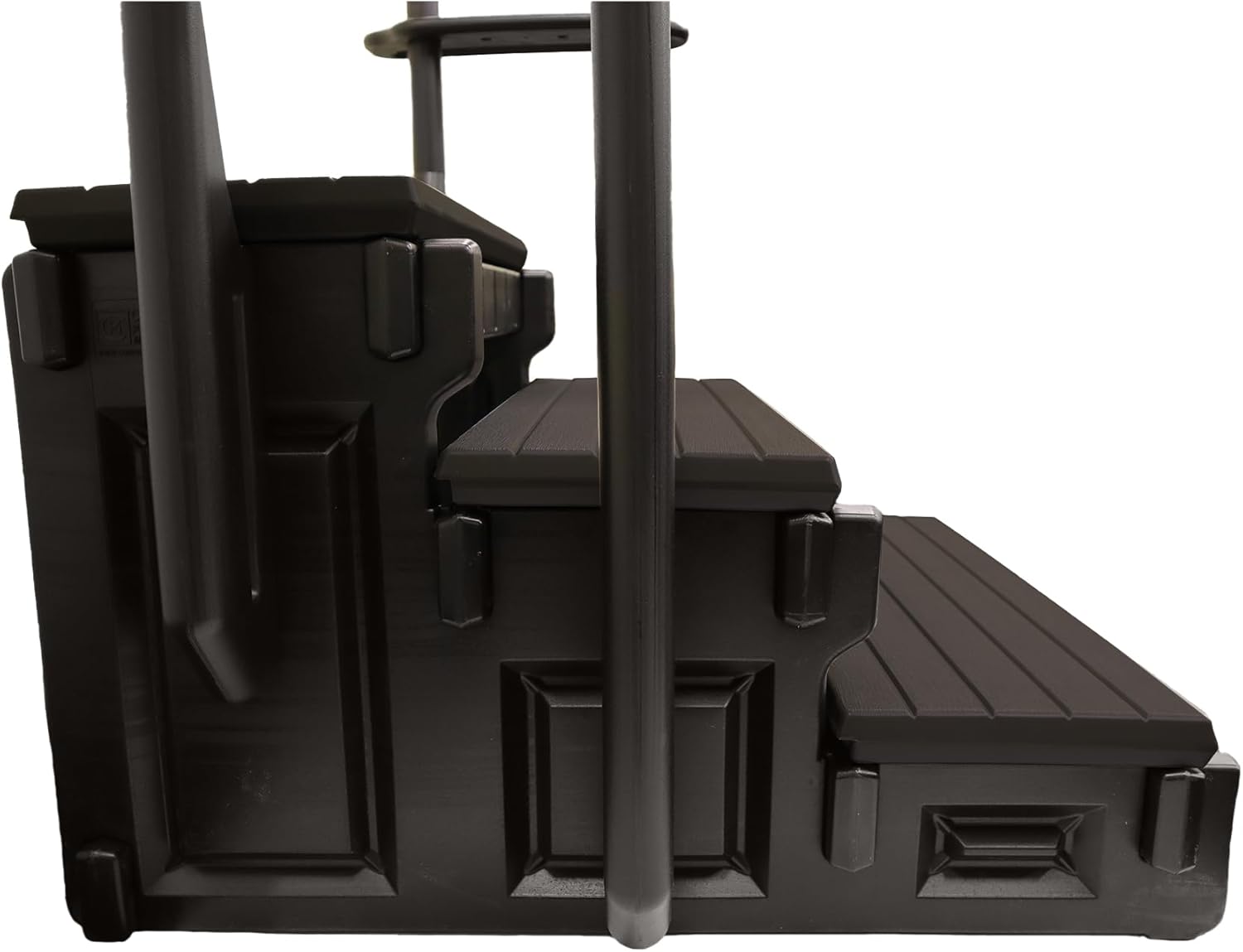 3 Tread Spa Step with Dual Handrails - Black
