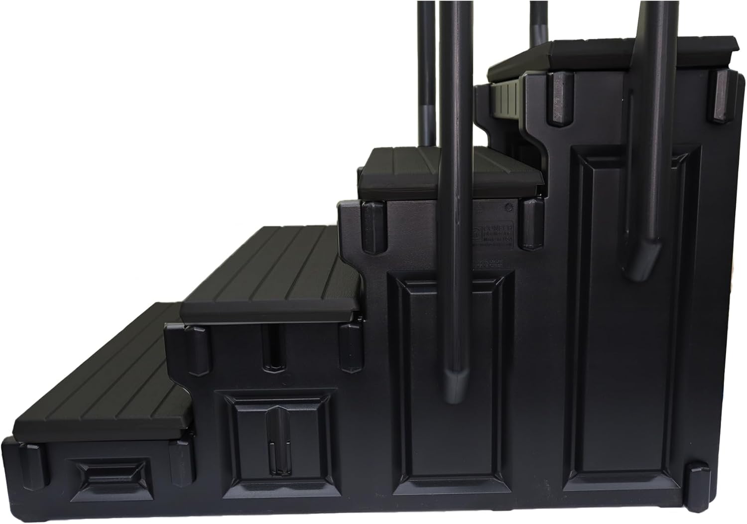 4 Tread Spa Step with Dual Handrails - Black