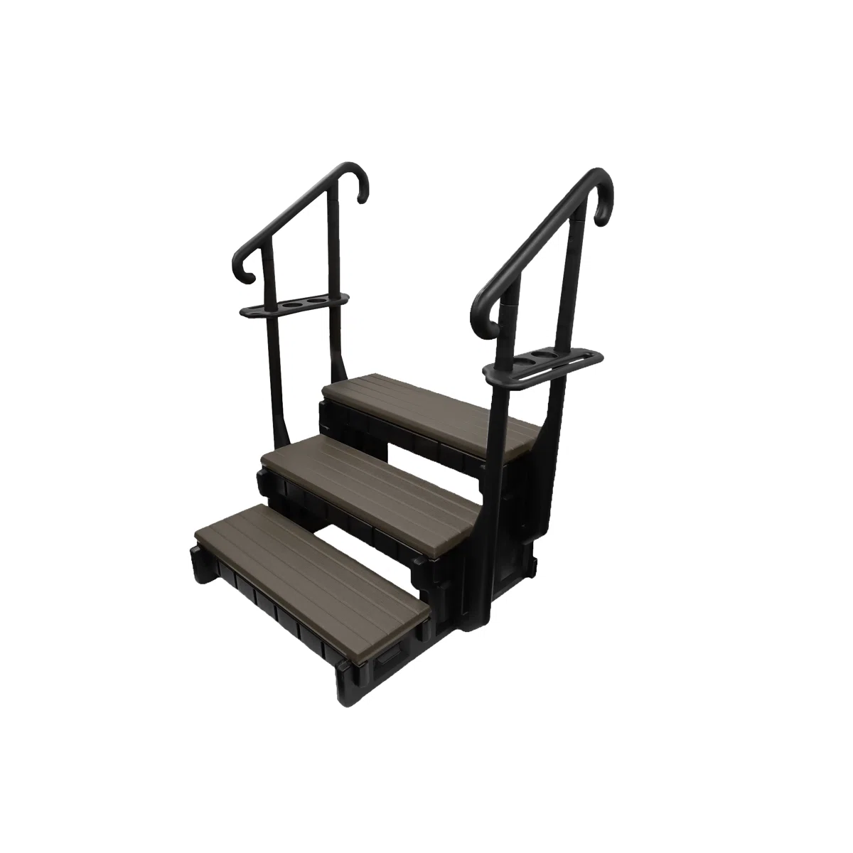 3 Tread Spa Step with Dual Handrails - Portobello