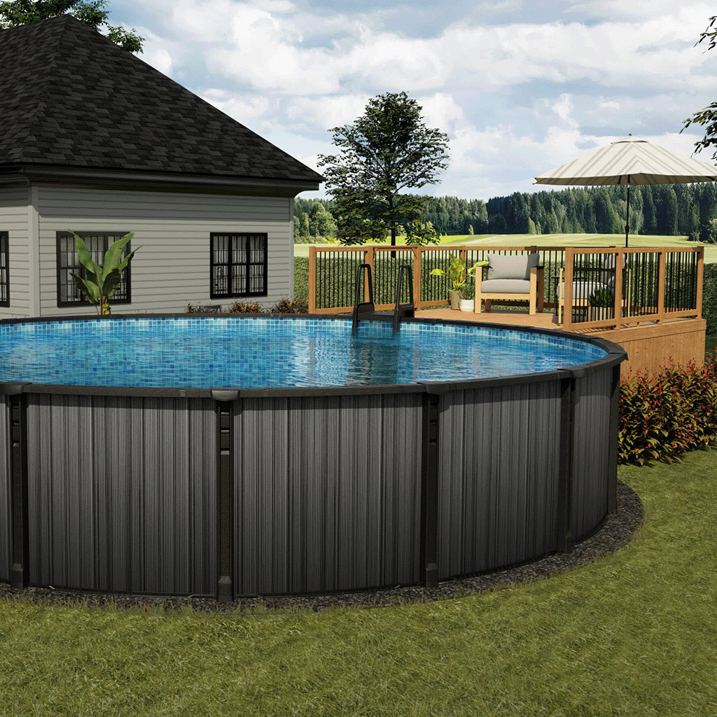 Spritz 12 ft Round Above Ground Pool with Liner and Skimmer