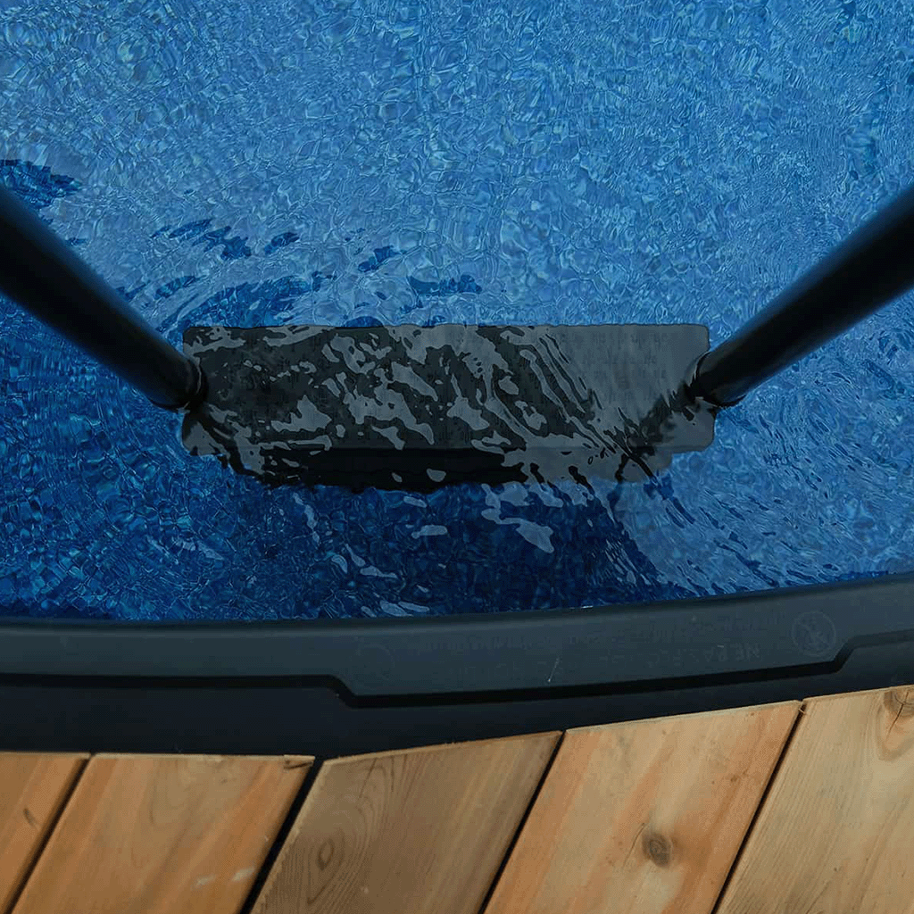 Trident Stainless Steel Above Ground Pool Deck Ladder (Black)