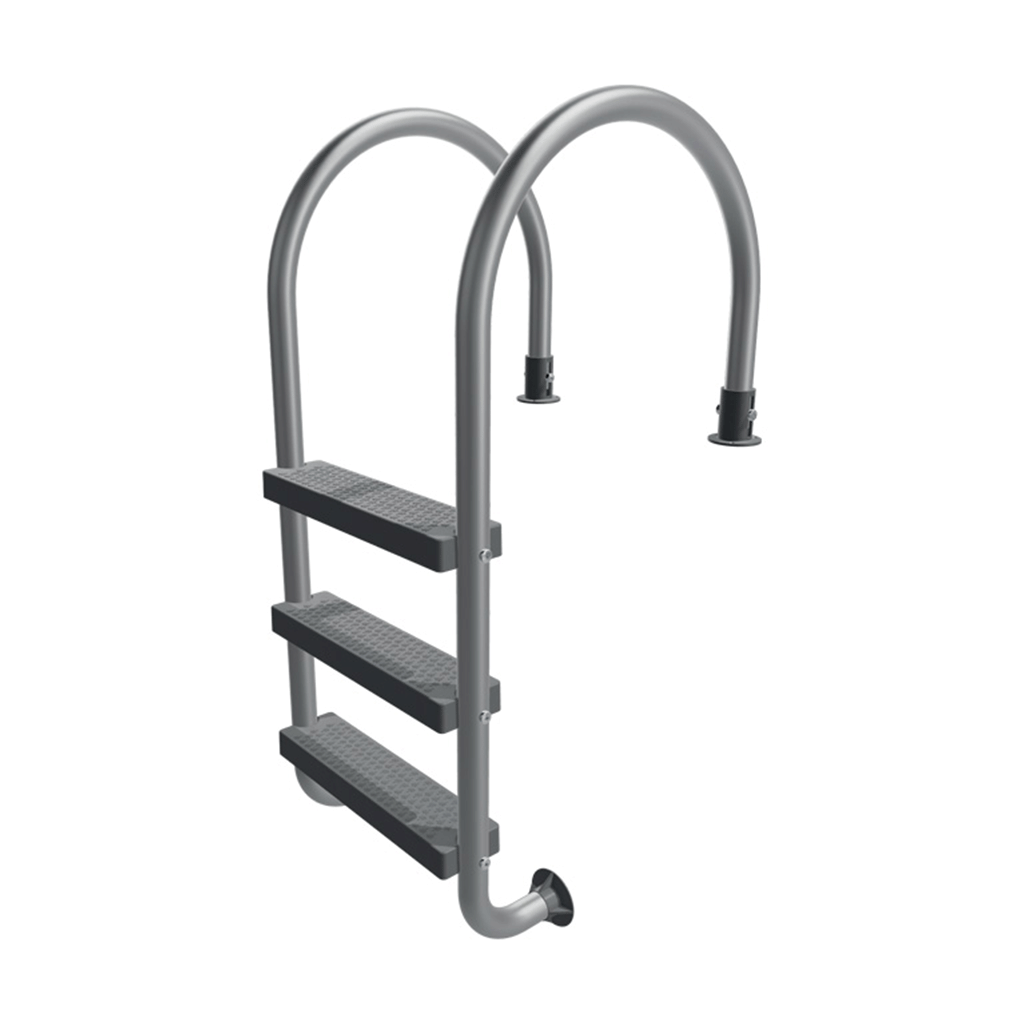 Trident Stainless Steel Inground Pool Deck Ladder (Grey)