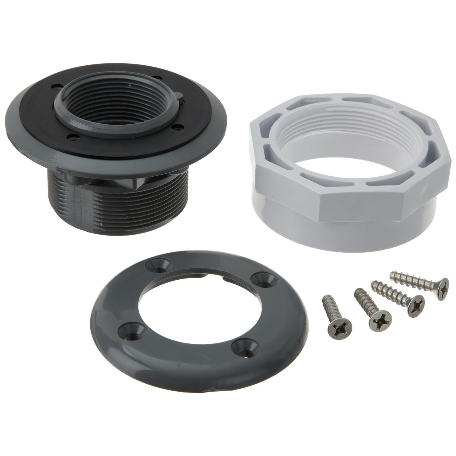 Hayward SP1408DGR Inlet Fitting with Gaskets and Screws (Dark Gray)