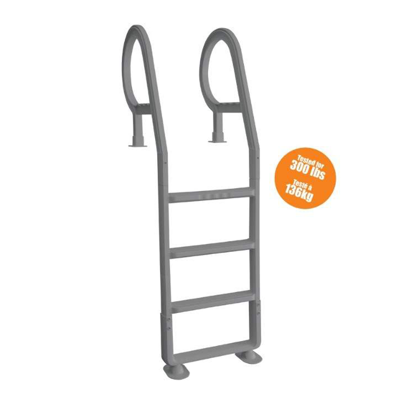 Grey Resin Above Ground Deck Ladder
