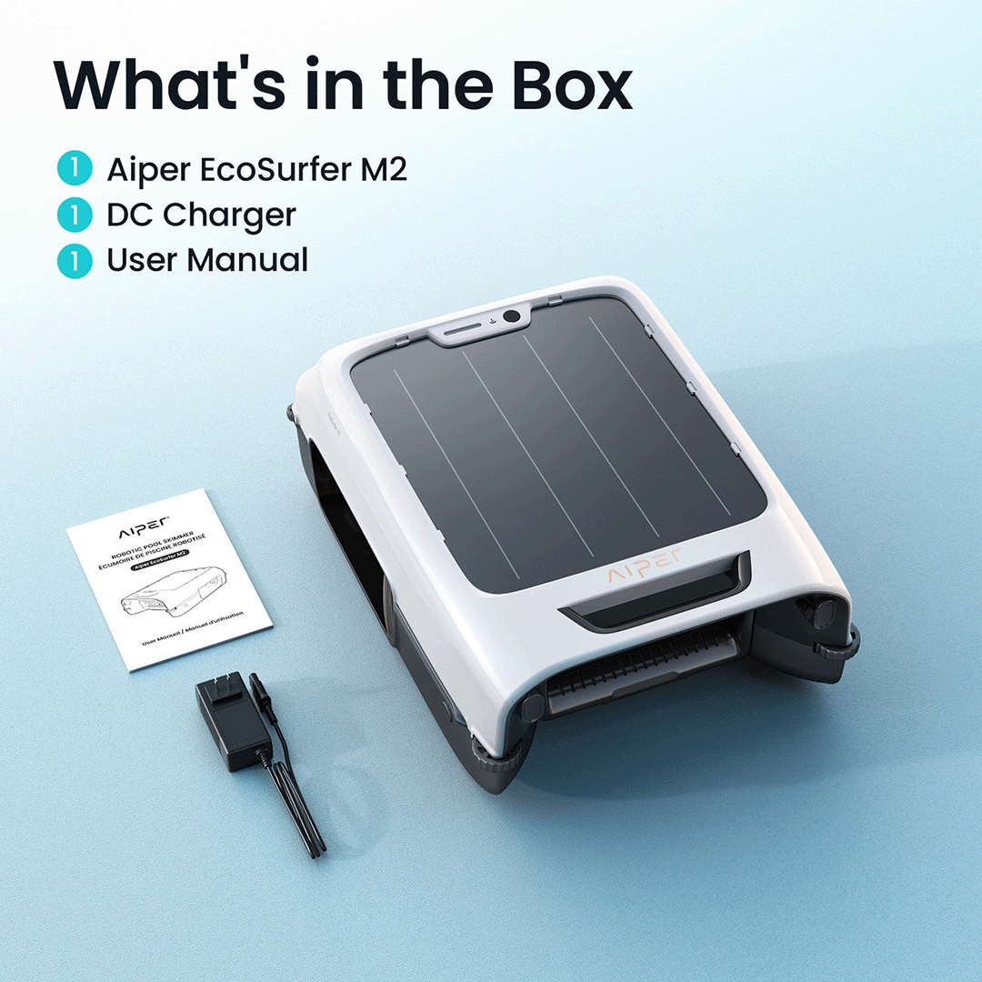 Aiper EcoSurfer M2 Solar Powered Robotic Pool Surface Skimmer