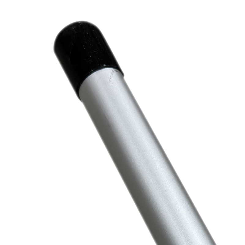8 Foot Fixed Smooth Silver Vacuum Pole (With Black/White End Caps)