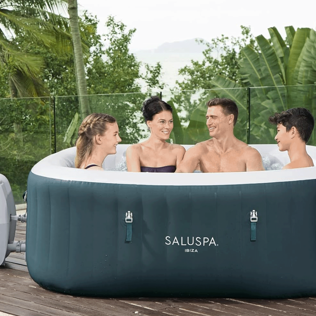 Open Box Saluspa Ibiza Airjet 4 -6 Person Inflatable Hot Tub (71 x 71 x 26 Inches)