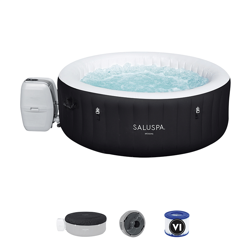 Open Box Saluspa Miami Airjet 2 - 4 Person Inflatable Hot Tub (71 x 26 Inches)