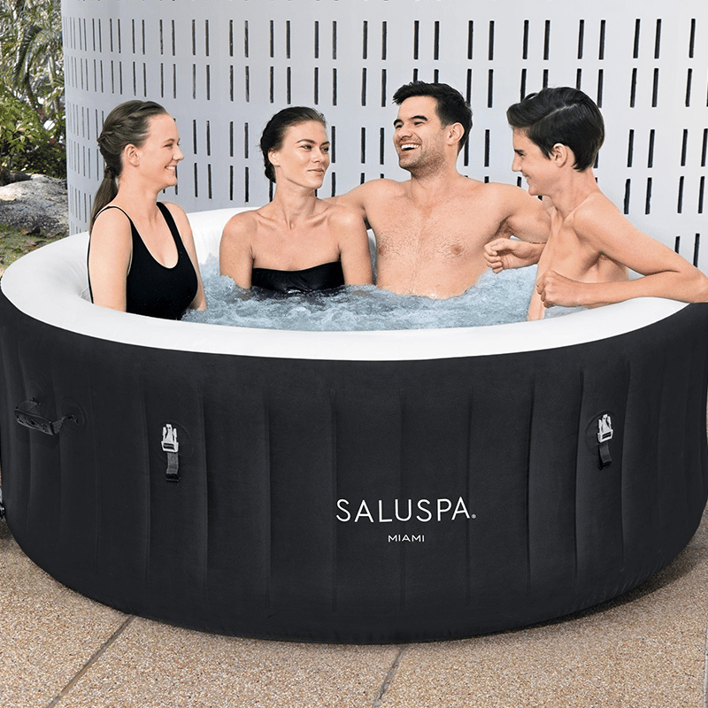 Open Box Saluspa Miami Airjet 2 - 4 Person Inflatable Hot Tub (71 x 26 Inches)