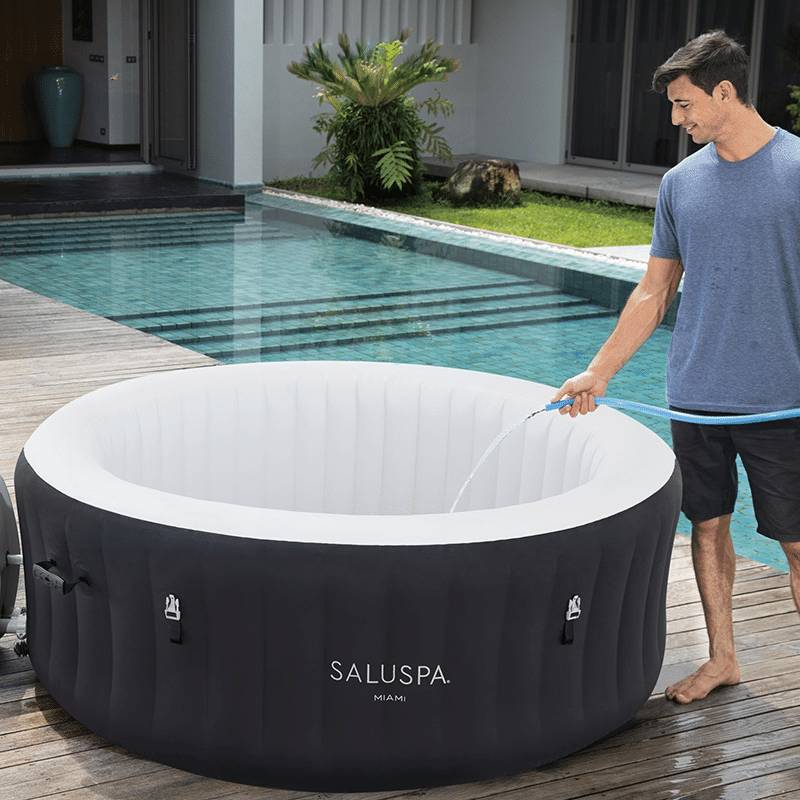 Open Box Saluspa Miami Airjet 2 - 4 Person Inflatable Hot Tub (71 x 26 Inches)
