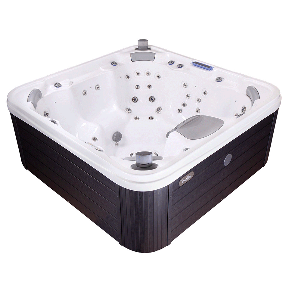 Wellis Houston 7 Person Hydrotherapy Hot Tub (Ice White / Grey)