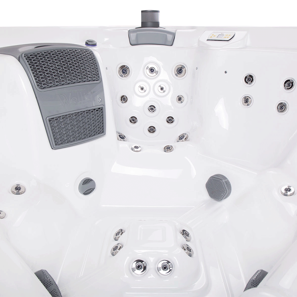 Wellis Houston 7 Person Hydrotherapy Hot Tub (Ice White / Grey)