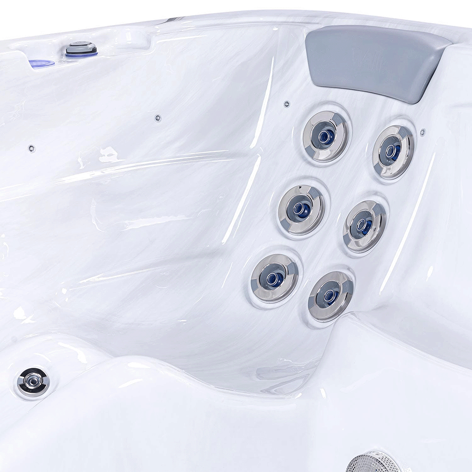 Wellis Lugano 6 Person Hydrotherapy Hot Tub (Silver / Grey)