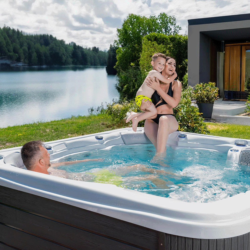 Wellis Lugano 6 Person Hydrotherapy Hot Tub (Silver / Grey)