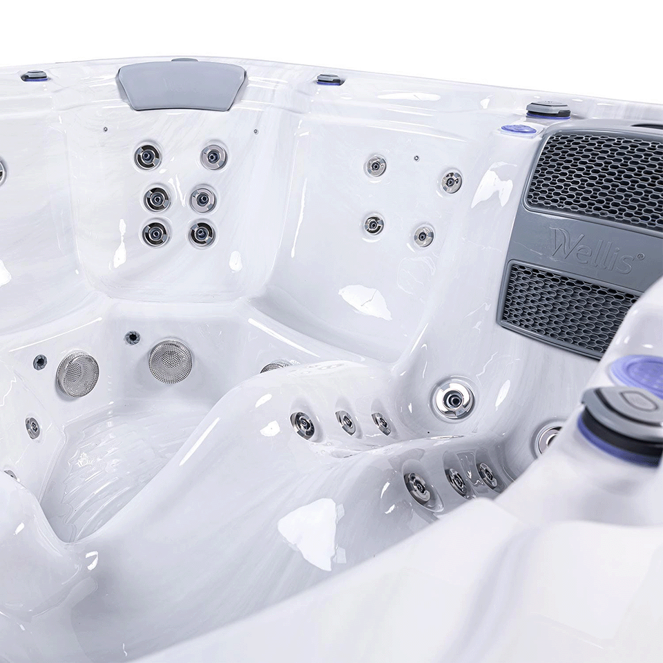 Wellis Lugano 6 Person Hydrotherapy Hot Tub (Silver / Grey)