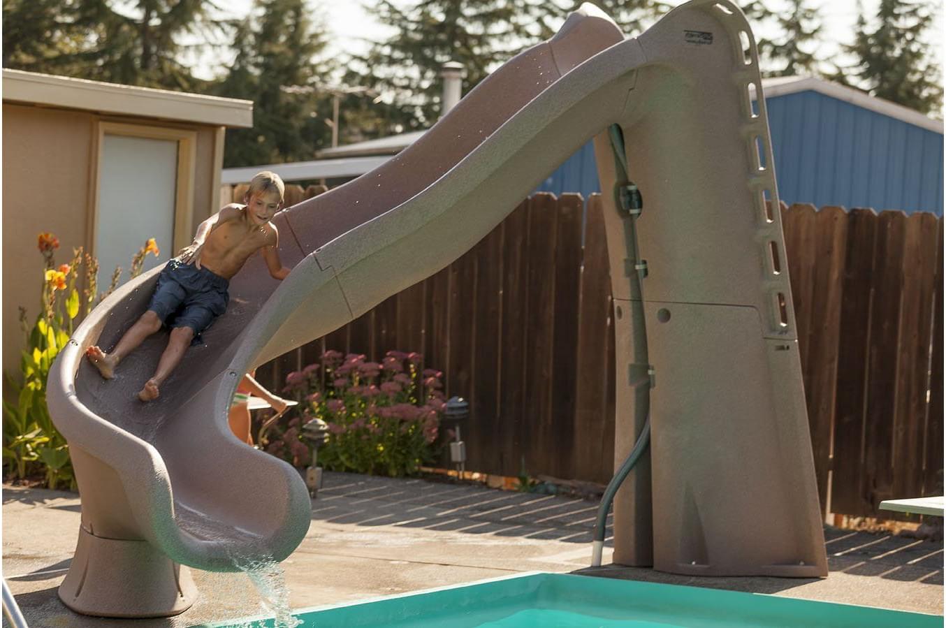 Open Box TurboTwister Left Hand Turn Inground Pool Slide (Pick Up Only)