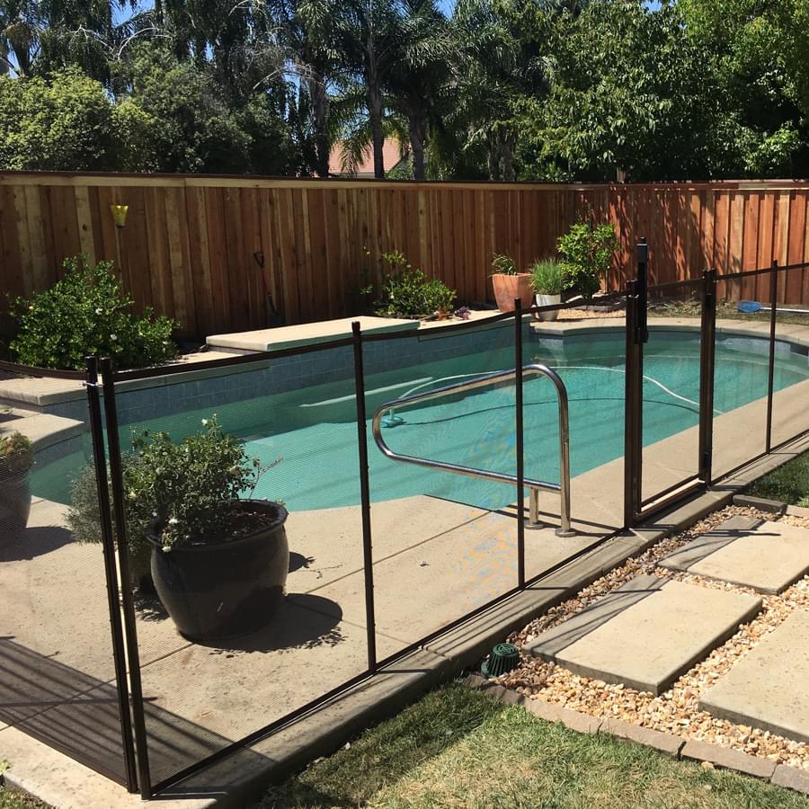 GLI Inground 4 ft x 10 ft Pool Safety Fence - One Complete Section (Designer Black)