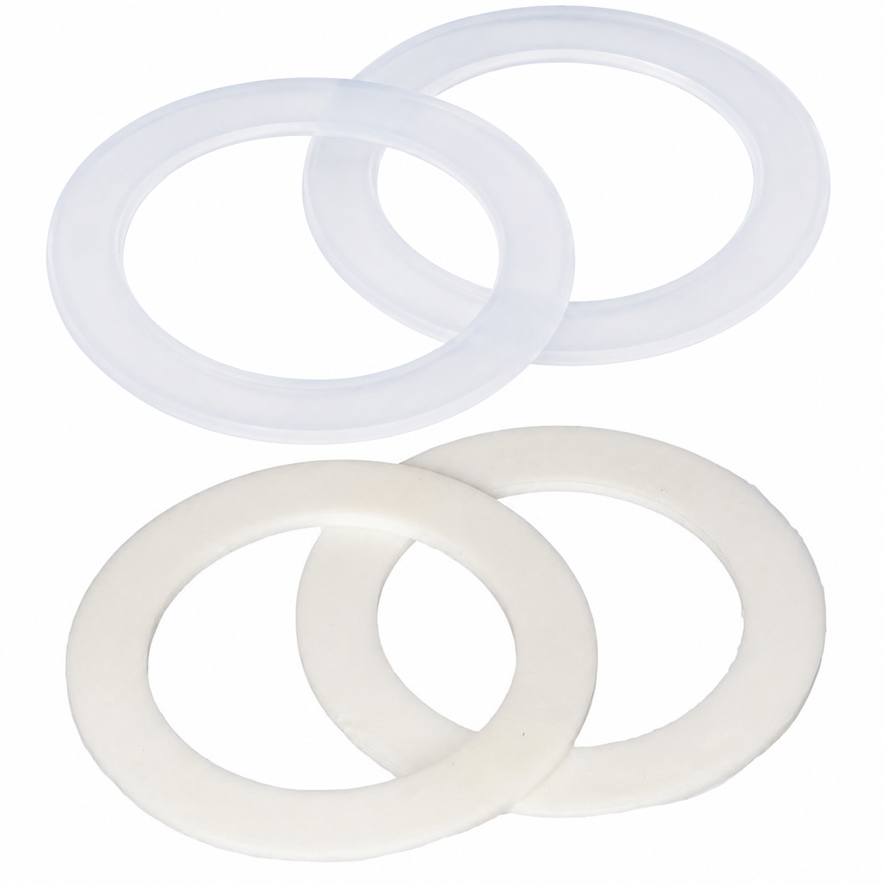 Return Fitting Gasket for Above Ground Pools (Pack of 2 Rubber and 2 Plastic)