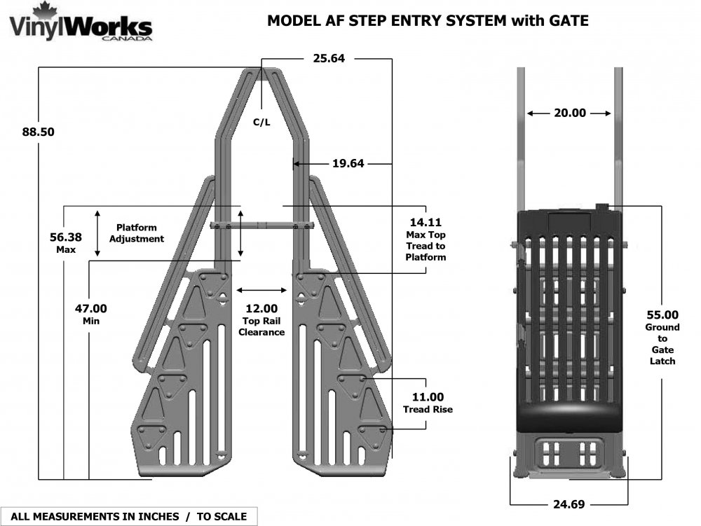 Open Box Grand Entry Step, Ladder & Gate (Taupe)