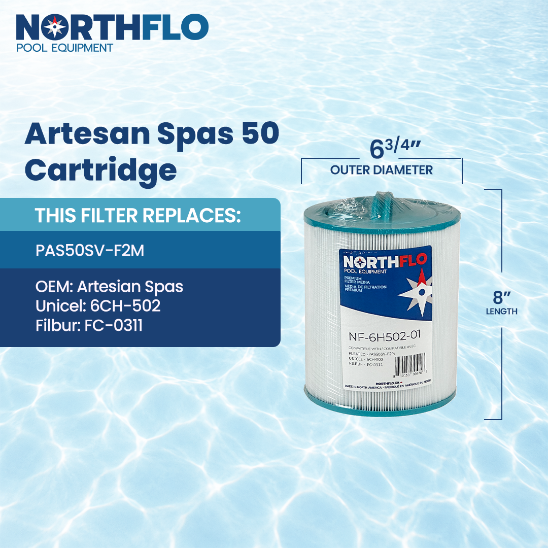 NorthFlo Artesan Spas 50 Cartridge Element - Replaces PAS50SV-F2M - Single Replacement Filter