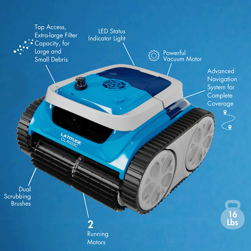 Open Box InoPool Latitude Classic Cordless Rechargeable Robotic Pool Cleaner